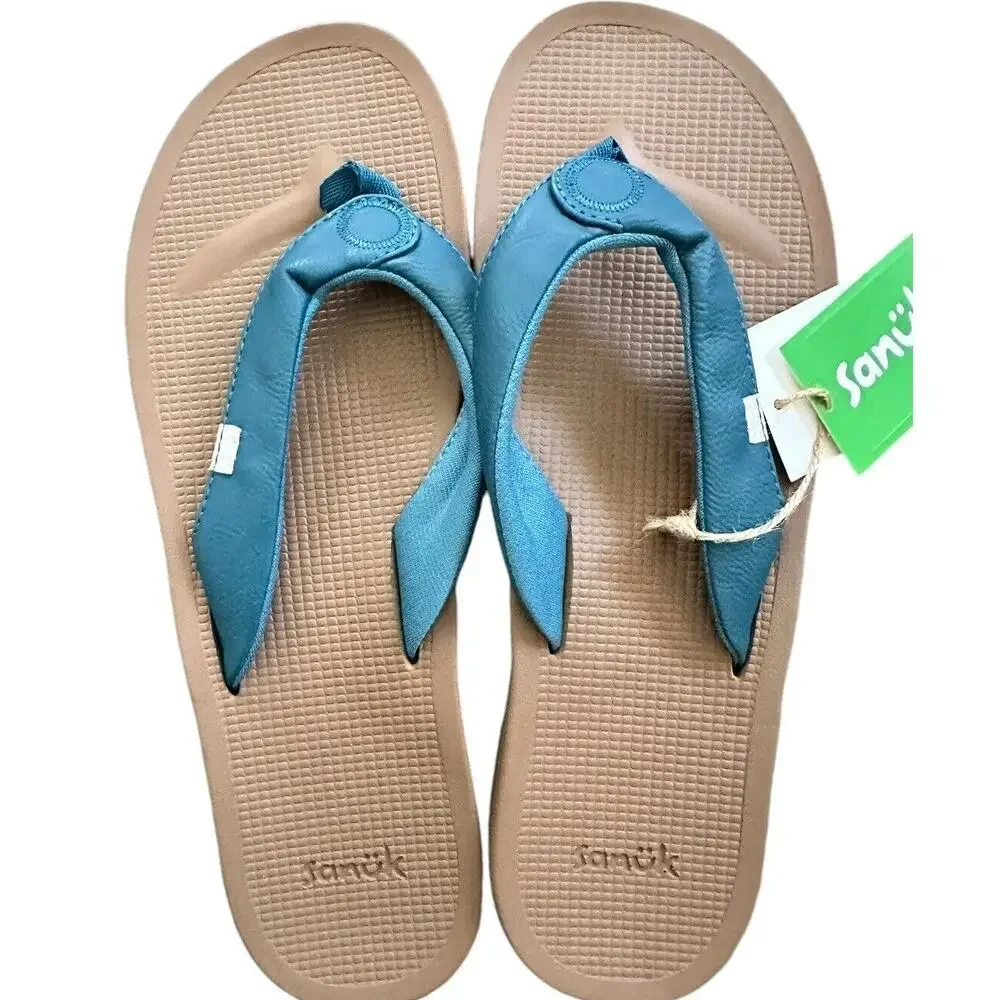 Sanuk NWT Cosmic Yoga Mat Women's Sandal Size 11 Deep Teal Comfort Summer Beach